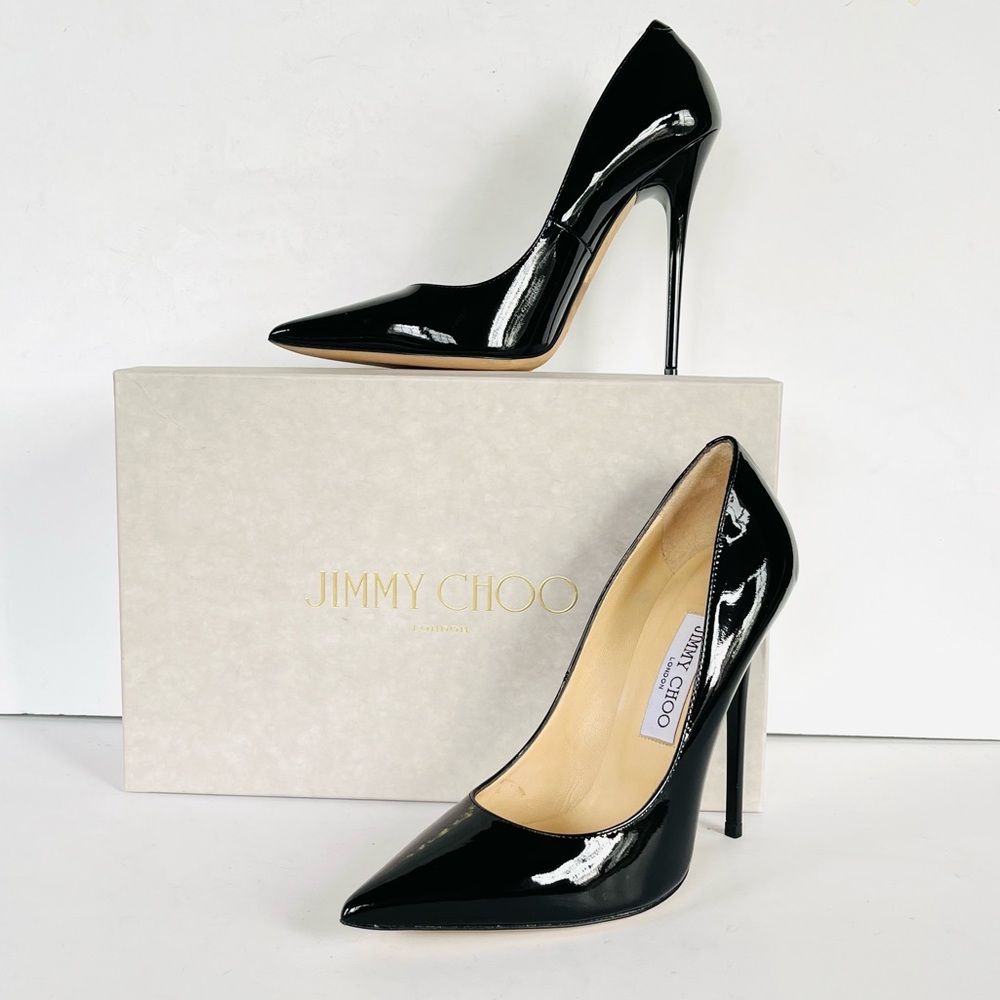 Jimmy Choo black patent leather Anouk heels 37.5 - Picture 4 of 16